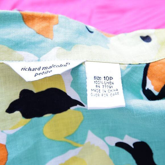 Richard Malcolm Linen Multicolor button-down top size 10P - Picture 2 of 3